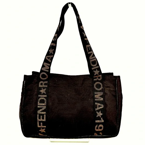 Authentic Fendi Black Roma Tote - Canvas and nylon- very good preloved condition - Picture 1 of 13